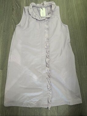 sundays Lavender Ruffle-Neck Sleeveless Top